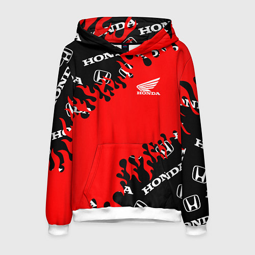 Мужская толстовка Honda нарисованный огонь / 3D-Белый – фото 1