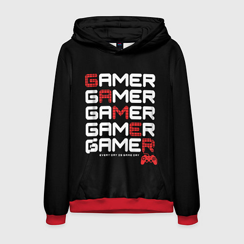 Мужская толстовка GAMER - GAMER - GAMER / 3D-Красный – фото 1