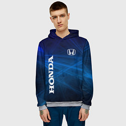 Толстовка-худи мужская Honda - Blue, цвет: 3D-меланж — фото 2