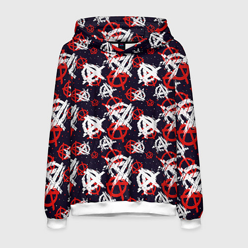 Мужская толстовка Анархия текстура / 3D-Белый – фото 1