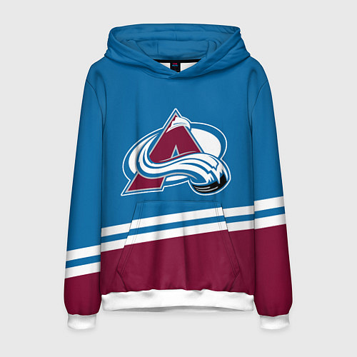 Мужская толстовка Colorado Avalanche, Колорадо Эвеланш / 3D-Белый – фото 1