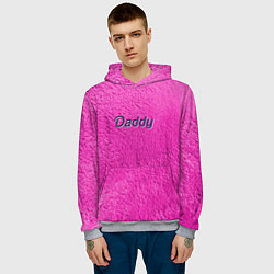 Толстовка-худи мужская Daddy pink, цвет: 3D-меланж — фото 2