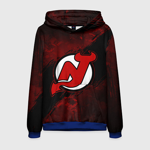 Мужская толстовка New Jersey Devils, Нью Джерси Девилз / 3D-Синий – фото 1