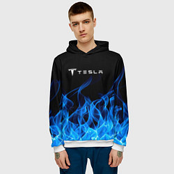 Толстовка-худи мужская Tesla Fire, цвет: 3D-белый — фото 2