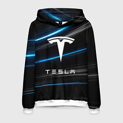 Толстовка-худи мужская Tesla - Неоновые полосы, цвет: 3D-белый