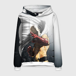 Толстовка-худи мужская One Punch Man - Сайтама, цвет: 3D-белый