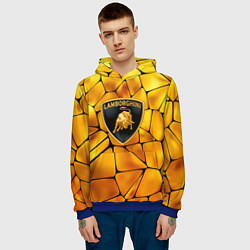 Толстовка-худи мужская Lamborghini Gold плиты, цвет: 3D-синий — фото 2