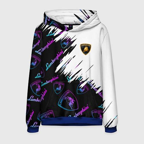 Мужская толстовка Lamborghini pattern gradient / 3D-Синий – фото 1