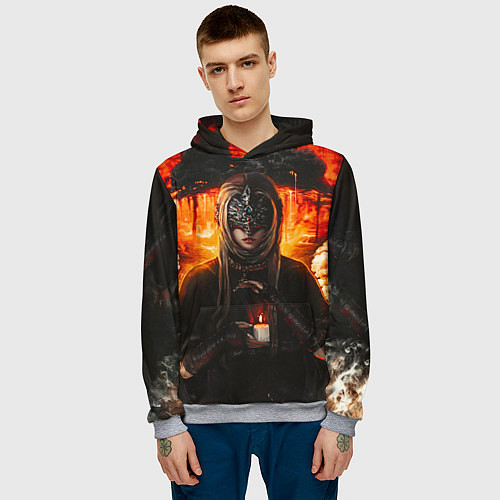 Мужская толстовка FIRE KEEPER Dark SOULS III Дарк соулс / 3D-Меланж – фото 3
