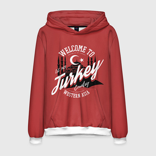Мужская толстовка Турция - Turkey / 3D-Белый – фото 1