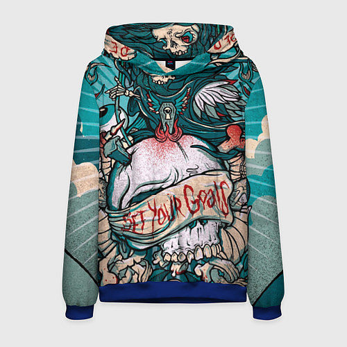 Мужская толстовка Череп - Арт / 3D-Синий – фото 1