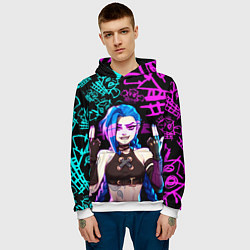 Толстовка-худи мужская JINX ДЖИНКС NEON PATTERN, цвет: 3D-белый — фото 2