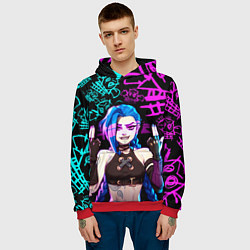 Толстовка-худи мужская JINX ДЖИНКС NEON PATTERN, цвет: 3D-красный — фото 2