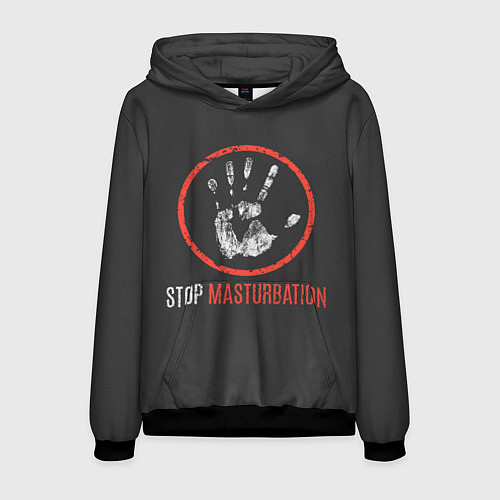 Мужская толстовка STOP MASTURBATION / 3D-Черный – фото 1