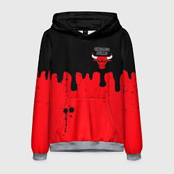 Толстовка-худи мужская Chicago Bulls Чикаго Буллз Логотип, цвет: 3D-меланж