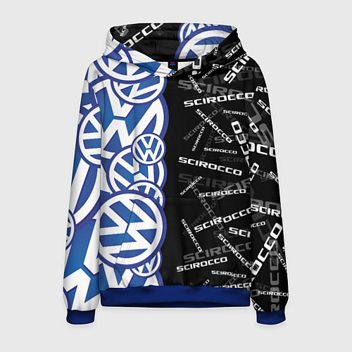 Мужская толстовка Volkswagen Scirocco Half Pattern / 3D-Синий – фото 1