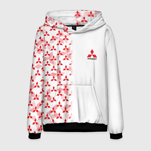 Мужская толстовка Mitsubishi Mini logo Half pattern / 3D-Черный – фото 1