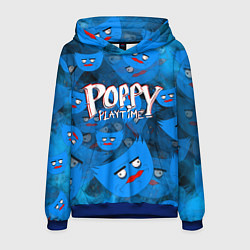 Толстовка-худи мужская Poppy Playtime Pattern background, цвет: 3D-синий
