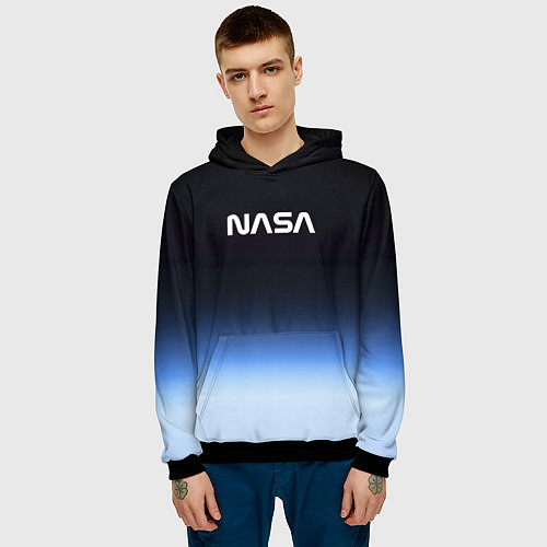 Мужская толстовка NASA с МКС / 3D-Черный – фото 3