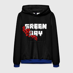 Толстовка-худи мужская Green day Цветы, цвет: 3D-синий