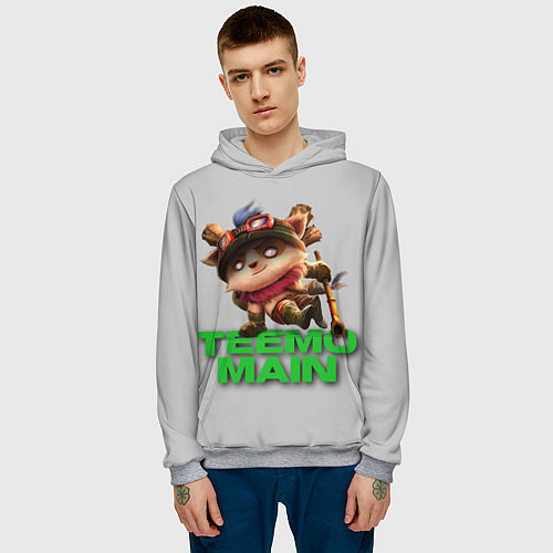 Мужская толстовка Teemo main / 3D-Меланж – фото 3