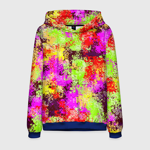 Мужская толстовка Пиксельный камуфляж Диско / 3D-Синий – фото 1