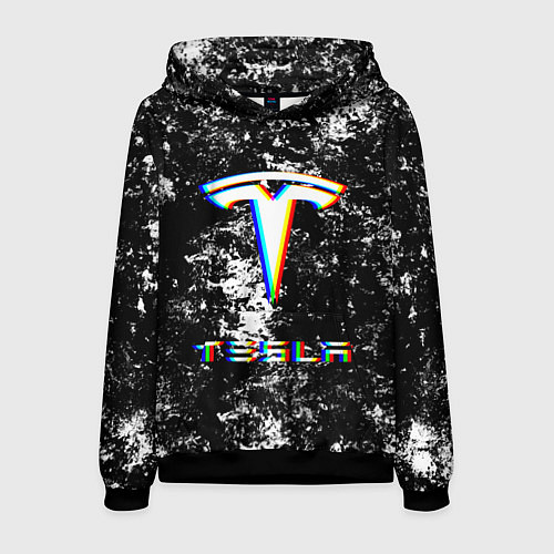 Мужская толстовка ТЕСЛА ГЛИТЧ - GLITCH / 3D-Черный – фото 1