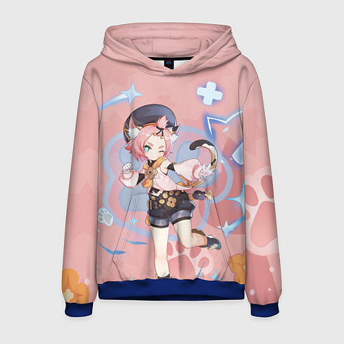 Мужская толстовка Cute Diona Genshin Impact / 3D-Синий – фото 1