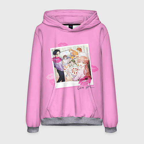 Мужская толстовка Love is Hard for Otaku / 3D-Меланж – фото 1