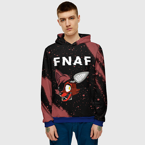 Мужская толстовка FIVE NIGHTS AT FREDDYS - ФОКСИ Краска / 3D-Синий – фото 3