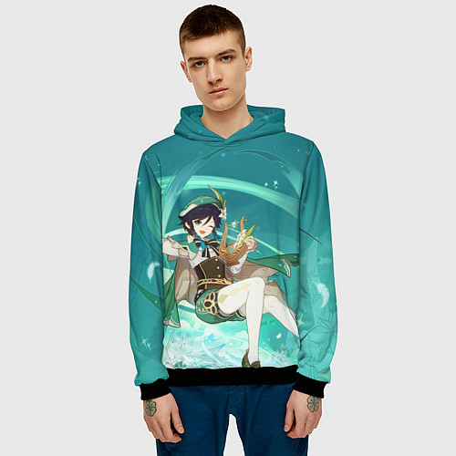 Мужская толстовка Venti Genshin Impact / 3D-Черный – фото 3