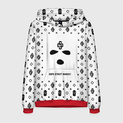 Толстовка-худи мужская Узор White Phantom Ski Mask Dope Street Market, цвет: 3D-красный