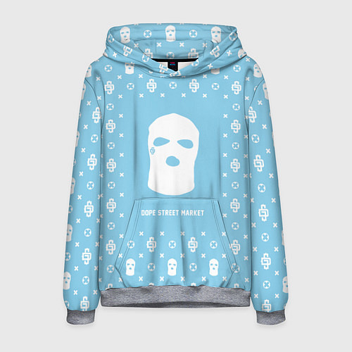 Мужская толстовка Узор Sky Blue Ski Mask Dope Street Market / 3D-Меланж – фото 1