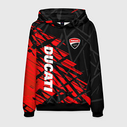 Толстовка-худи мужская DUCATI МОТО СПОРТ, цвет: 3D-черный