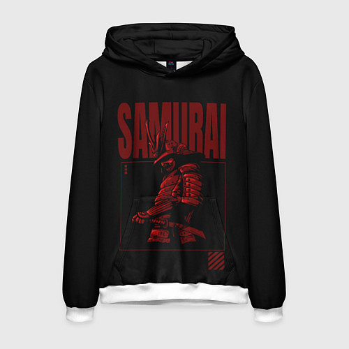 Мужская толстовка Темный самурай с надписью / 3D-Белый – фото 1
