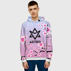 Толстовка-худи мужская ASTRO ЦВЕТЫ САКУРЫ, цвет: 3D-белый — фото 2
