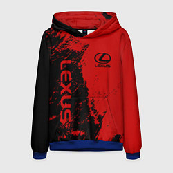 Толстовка-худи мужская Lexus Лексус Черно красный, цвет: 3D-синий