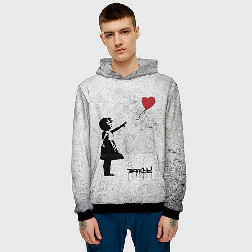 Мужская толстовка Бэнкси Всегда есть надежда There is Always Hope Ba / 3D-Черный – фото 3