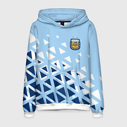 Толстовка-худи мужская Сборная Аргентины футбол, цвет: 3D-белый