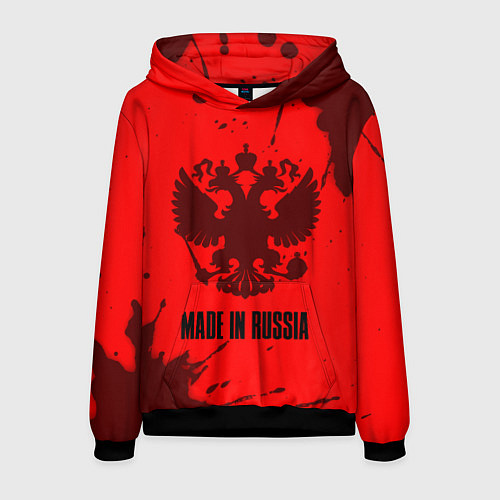 Мужская толстовка RUSSIA - ГЕРБ Made In Russia Брызги / 3D-Черный – фото 1