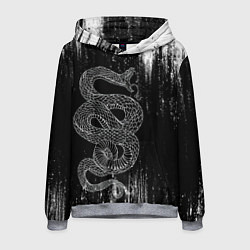 Толстовка-худи мужская Snake Краски Змея ЧБ, цвет: 3D-меланж