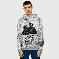 Толстовка-худи мужская Daft Punk B&W, цвет: 3D-меланж — фото 2