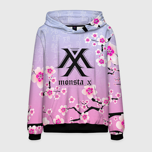 Мужская толстовка MONSTA X САКУРА ЦВЕТЫ / 3D-Черный – фото 1