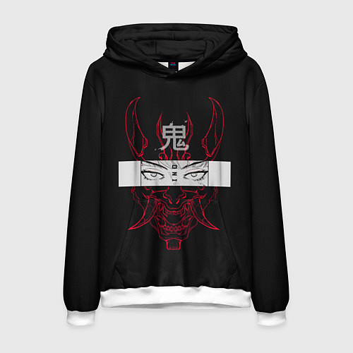 Мужская толстовка Японский демон Oni / 3D-Белый – фото 1