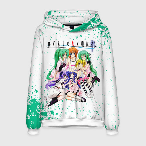 Мужская толстовка Когда плачут цикады: Карма, персонажи / 3D-Белый – фото 1