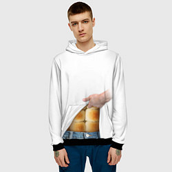 Толстовка-худи мужская Мучные кубики, цвет: 3D-черный — фото 2