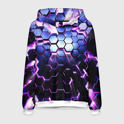 Мужская толстовка Соты - 3d / 3D-Белый – фото 1