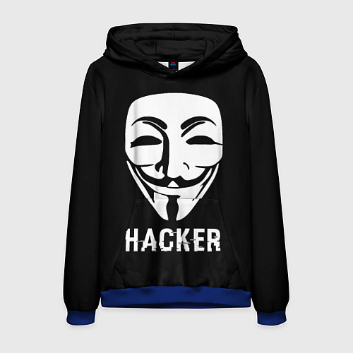 Мужская толстовка HACKER Маска V / 3D-Синий – фото 1