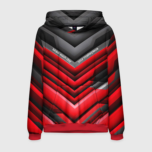 Мужская толстовка Make each day your masterpiece - Делайте каждый де / 3D-Красный – фото 1