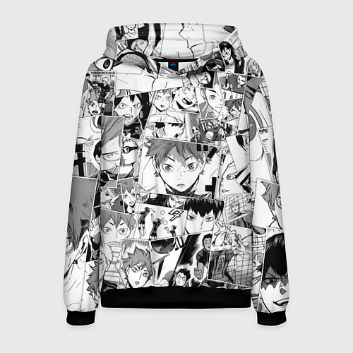 Мужская толстовка Волейбол!! pattern / 3D-Черный – фото 1